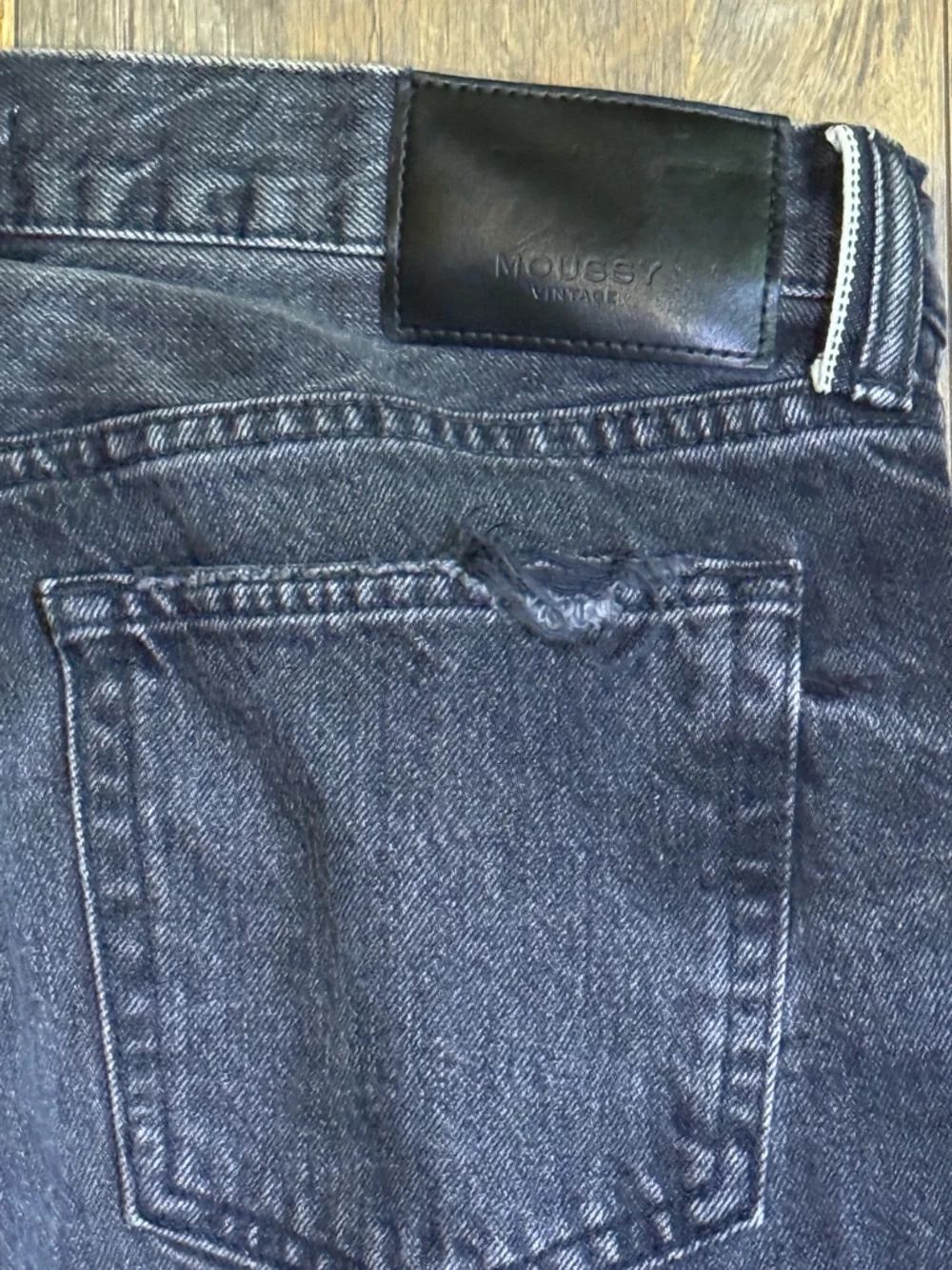 Moussy Vintage Iona Low Rise Straight Jeans Black Size 27